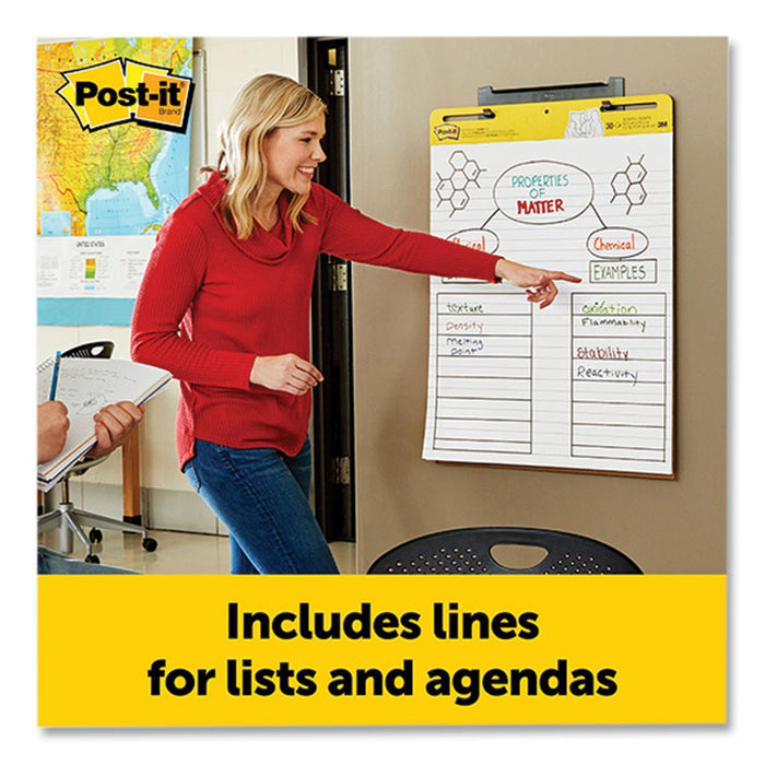 Vertical-Orientation Self-Stick Easel Pads, Wide/Legal Rule, (30) White 25 x 30 Sheets, 6/Pack