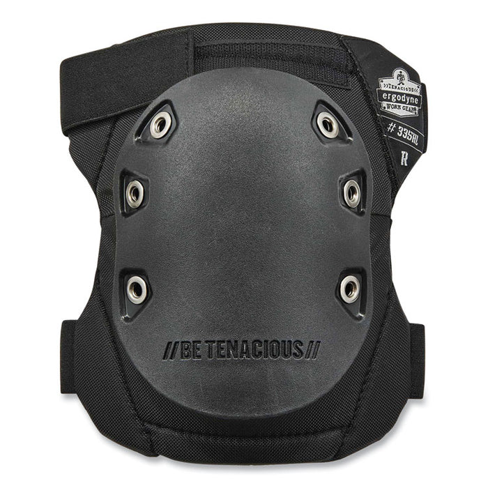 ProFlex 335HL Slip-Resistant Black Rubber Cap Knee Pads, Hook and Loop Closure, Pair