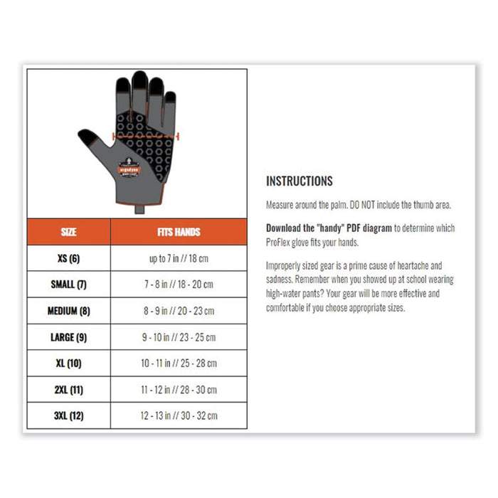 ProFlex 860 Heavy Lifting Utility Gloves, EN388: 2101X, 10" Long, Small, Black, Pair