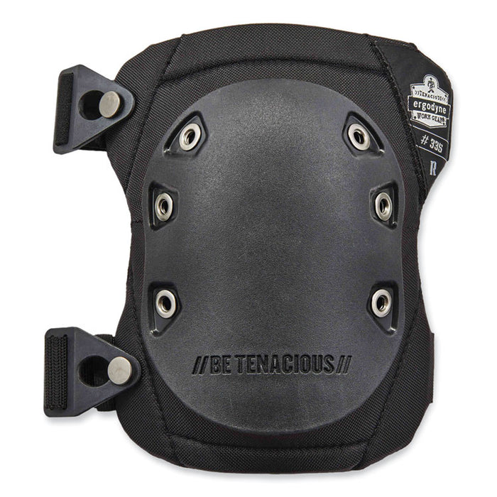 ProFlex 335 Slip-Resistant Rubber Cap Knee Pads, Buckle Closure, One Size Fits Most, Black Cap, Pair