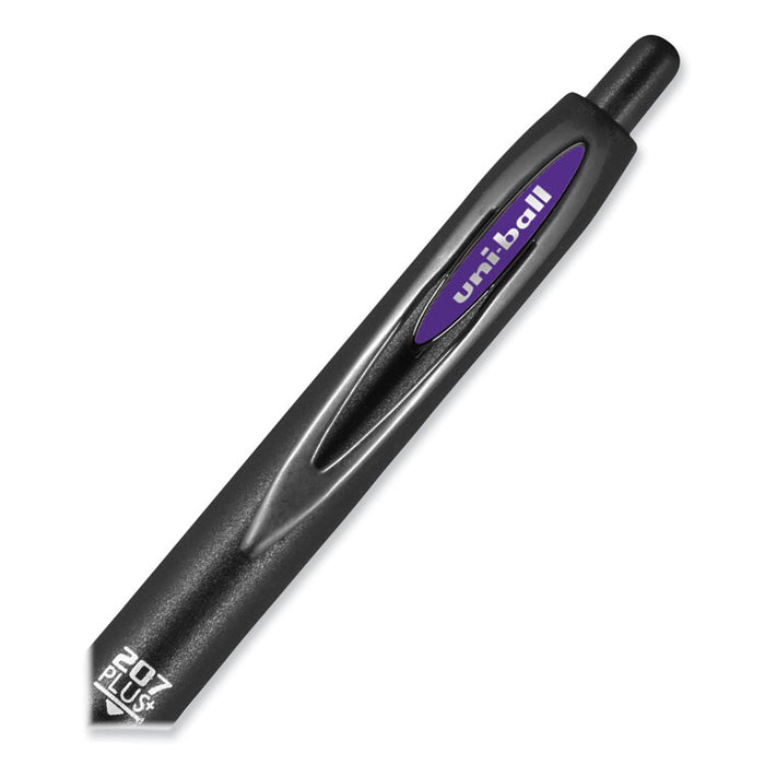 207 Plus+ Gel Pen, Retractable, Medium 0.7 mm, Assorted Inspirational Ink Colors, Black Barrel, 6/Pack
