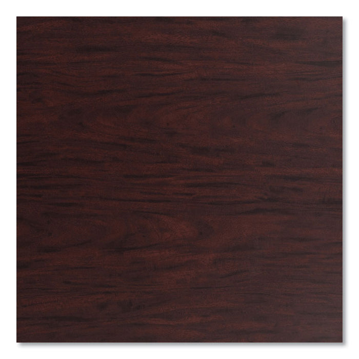 Cafe Table, 36w x 36d x 30h, Square Top/Round Base, Mahogany Top, Gray Base