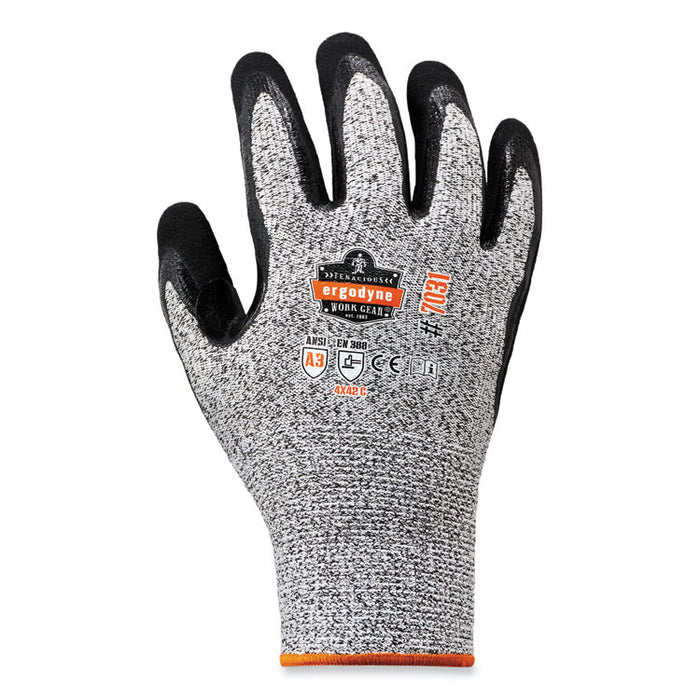 ProFlex 7031 ANSI A3 Nitrile-Coated CR Gloves, EN388: 4X42C, 9.5" Long, Small, Gray, Pair