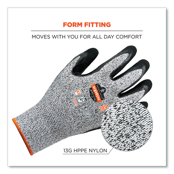 ProFlex 7031 ANSI A3 Nitrile-Coated CR Gloves, EN388: 4X42C, 9.5" Long, Small, Gray, Pair