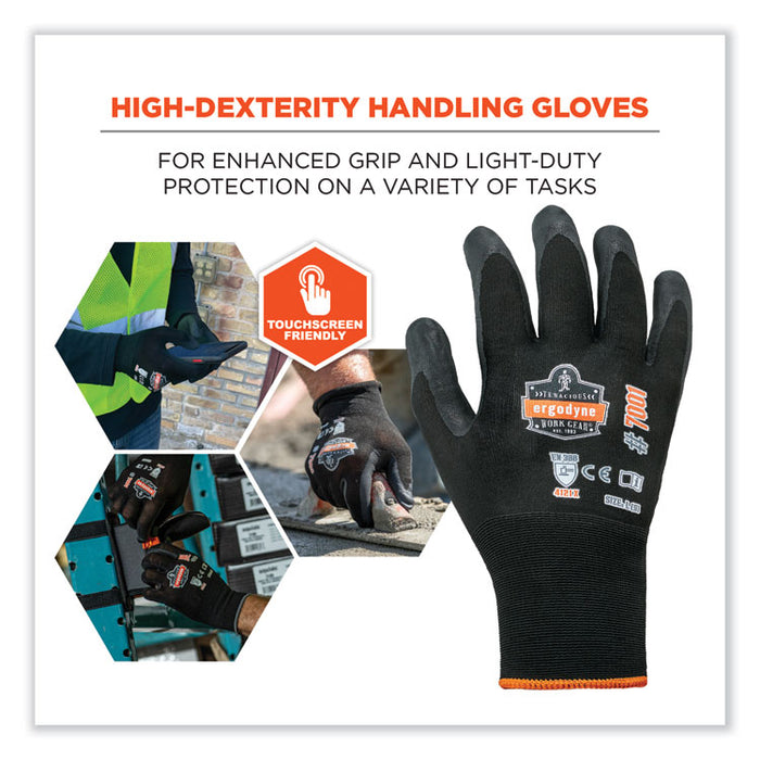 ProFlex 7001 Nitrile-Coated Gloves, EN388: 4121X, 8.25" Long, Small, Black, Pair
