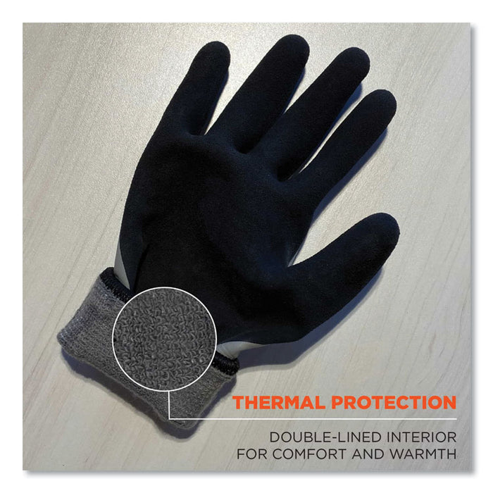 ProFlex 7501-CASE Coated Waterproof Winter Gloves, EN388: 2131X, 10" Long, Medium, Gray, 144 Pairs/Carton