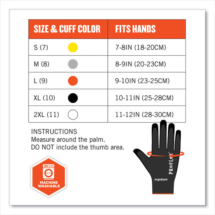 ProFlex 7001-CASE Nitrile Coated Gloves, EN388: 4121X, 9.25" Long, X-Large, Black, 144 Pairs/Carton