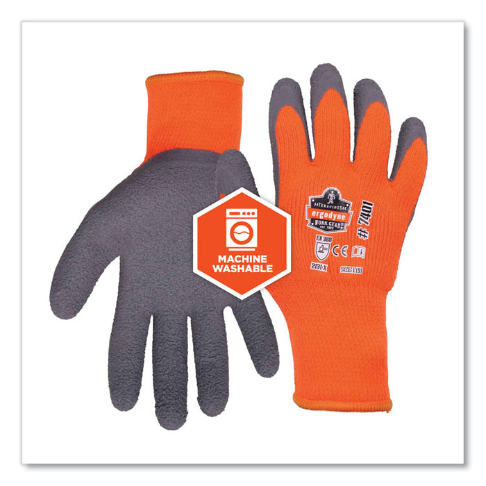 ProFlex 7401-CASE Coated Lightweight Winter Gloves, EN388: 2131X, 11" Long, X-Large, Orange, 144 Pairs/Carton