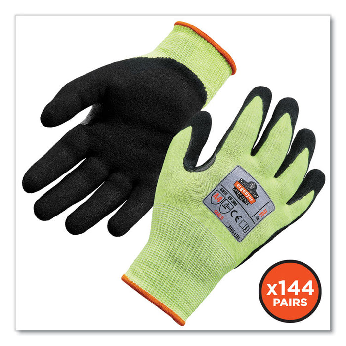 ProFlex 7041-CASE ANSI A4 Nitrile Coated CR Gloves, EN388: 4X42D, 12" Long, XX-Large, Lime, 144 Pairs/Carton