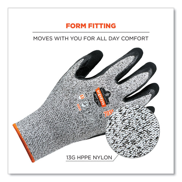 ProFlex 7031 ANSI A3 Nitrile-Coated CR Gloves, EN388: 4X42C, 9.5" Long, Medium, Gray, Pair