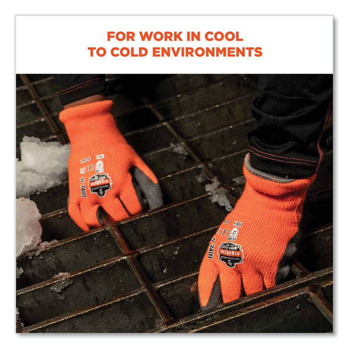 ProFlex 7401-CASE Coated Lightweight Winter Gloves, EN388: 2131X, 10" Long, Medium, Orange, 144 Pairs/Carton