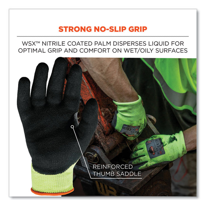 ProFlex 7041 ANSI A4 Nitrile-Coated CR Gloves, EN388: 4X42D, 12" Long, XX-Large, Lime, Pair