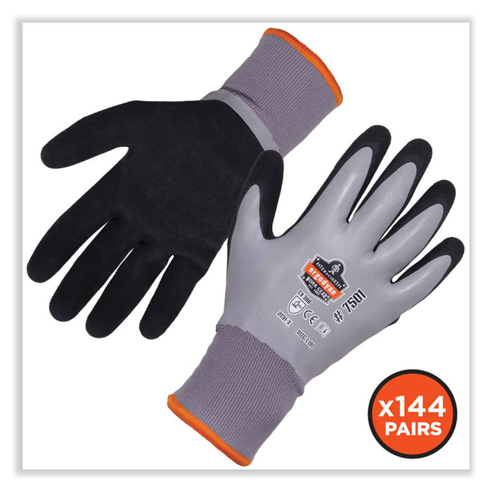 ProFlex 7501-CASE Coated Waterproof Winter Gloves, EN388: 2131X, 11" Long, X-Large, Gray, 144 Pairs/Carton
