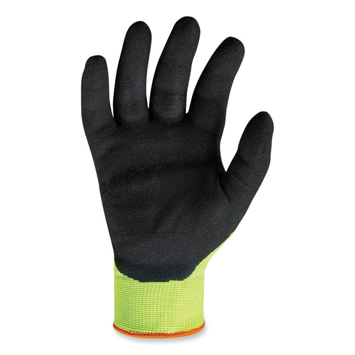 ProFlex 7021 Hi-Vis Nitrile-Coated CR Gloves, EN388: 4342B, 8.75" Long, Medium, Lime, Pair