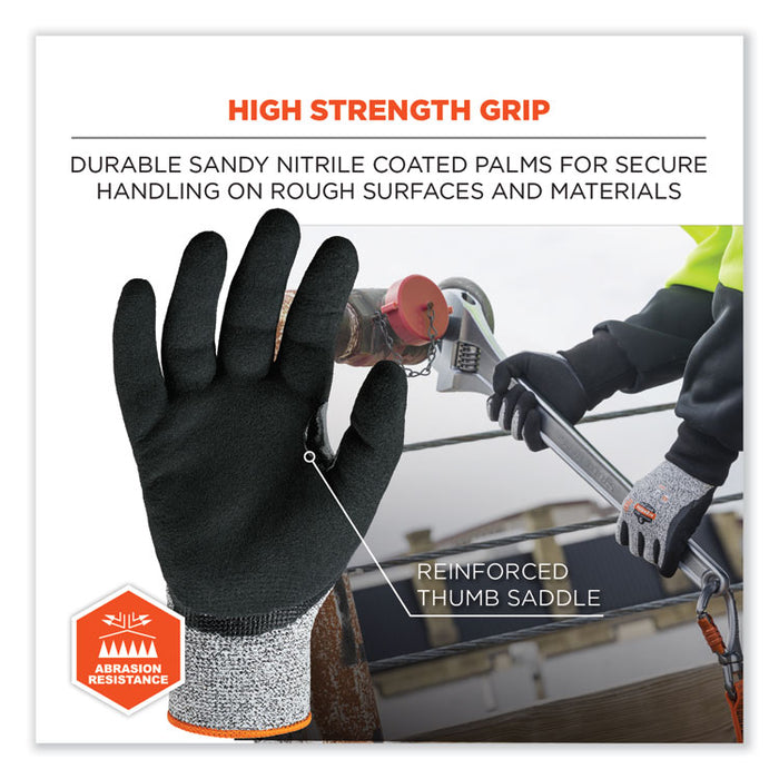 ProFlex 7031 ANSI A3 Nitrile-Coated CR Gloves, EN388: 4X42C, 9.5" Long, Small, Gray, Pair