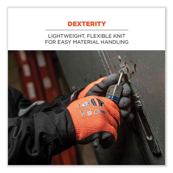 ProFlex 7401-CASE Coated Lightweight Winter Gloves, EN388: 2131X, 11" Long, XX-Large, Orange, 144 Pairs/Carton