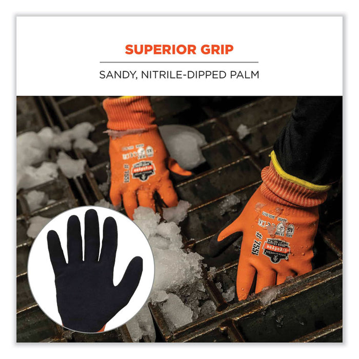 ProFlex 7551-CASE ANSI A5 Coated Waterproof CR Gloves, EN388: 4X43E, 10.5" Long, Large, Orange, 144 Pairs/Carton