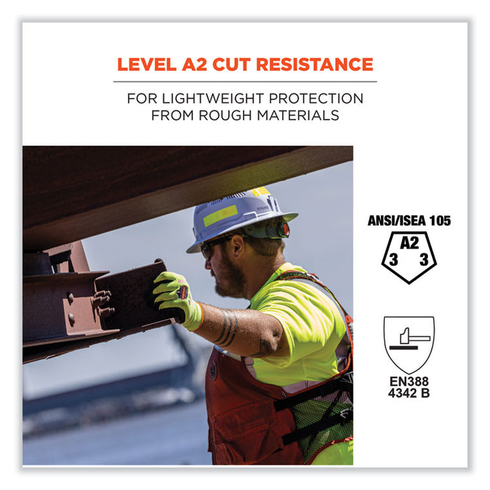 ProFlex 7021 Hi-Vis Nitrile-Coated CR Gloves, EN388: 4342B, 8.75" Long, Medium, Lime, Pair