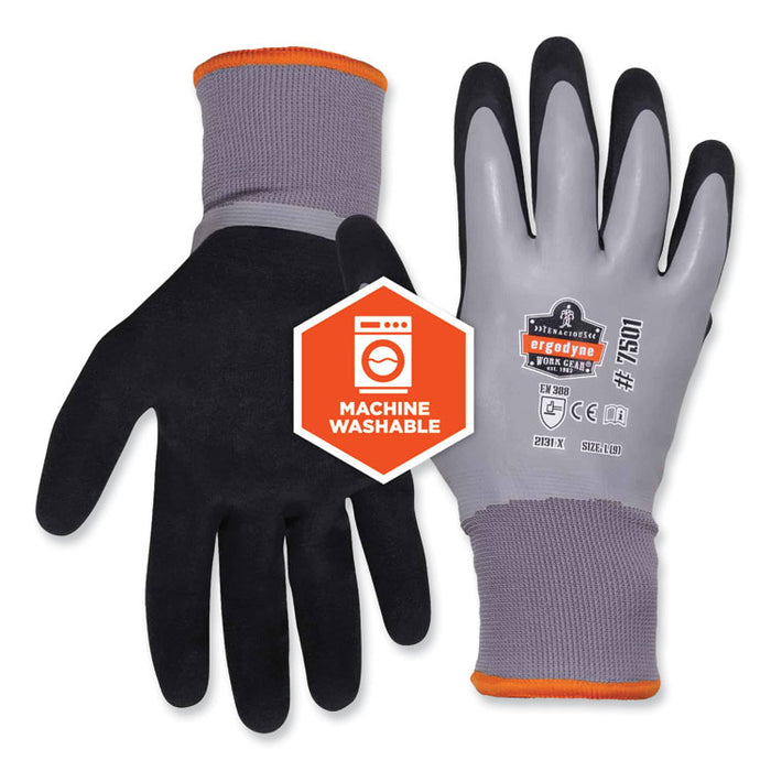 ProFlex 7501-CASE Coated Waterproof Winter Gloves, EN388: 2131X, 11" Long, XX-Large, Gray, 144 Pairs/Carton