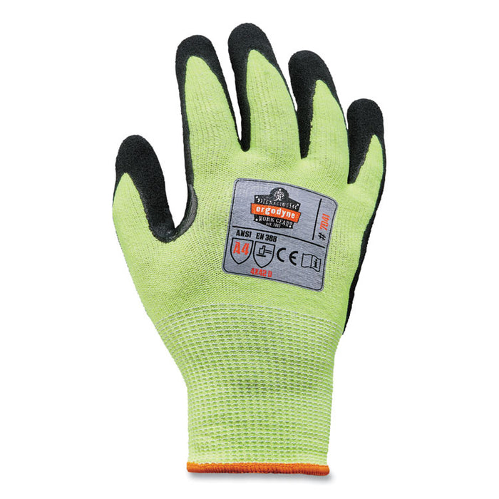 ProFlex 7041-CASE ANSI A4 Nitrile Coated CR Gloves, EN388: 4X42D, 10" Long, Small, Lime, 144 Pairs/Carton