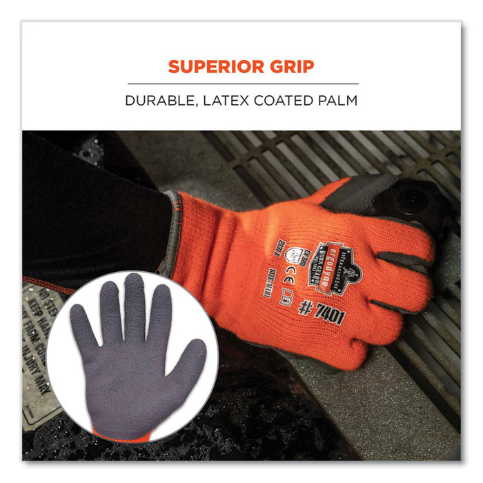 ProFlex 7401-CASE Coated Lightweight Winter Gloves, EN388: 2131X, 11" Long, XX-Large, Orange, 144 Pairs/Carton