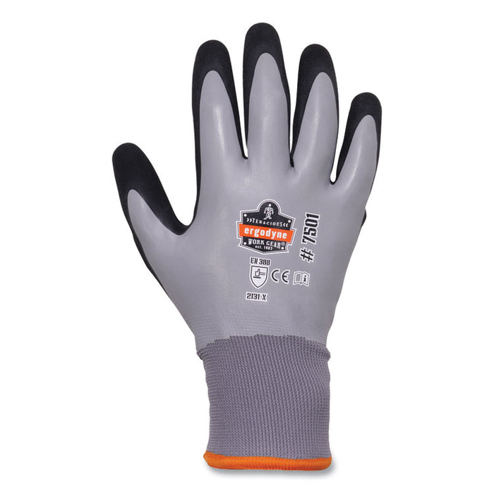 ProFlex 7501-CASE Coated Waterproof Winter Gloves, EN388: 2131X, 11" Long, XX-Large, Gray, 144 Pairs/Carton
