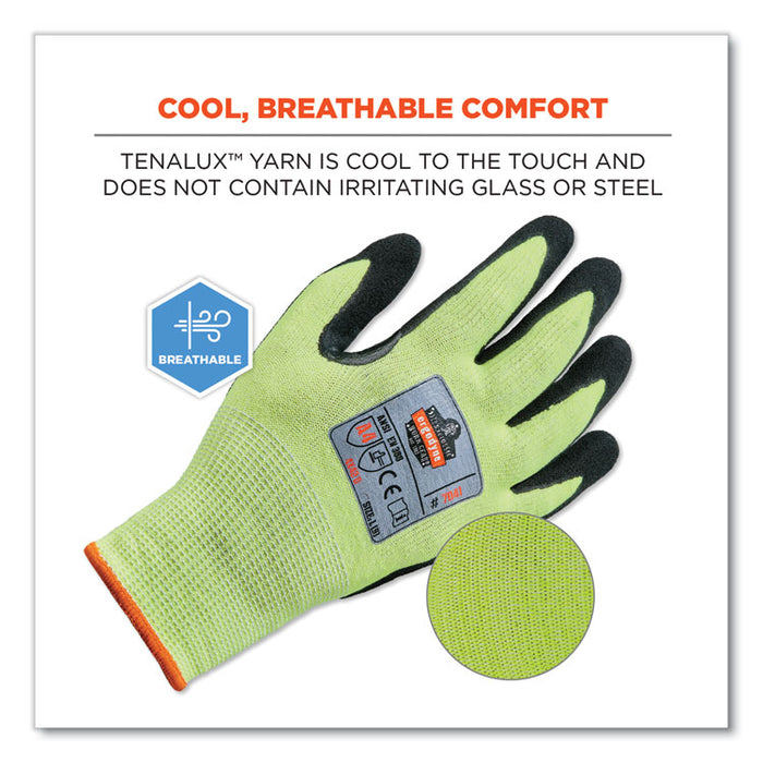 ProFlex 7041 ANSI A4 Nitrile-Coated CR Gloves, EN388: 4X42D, 10" Long, Small, Lime, Pair