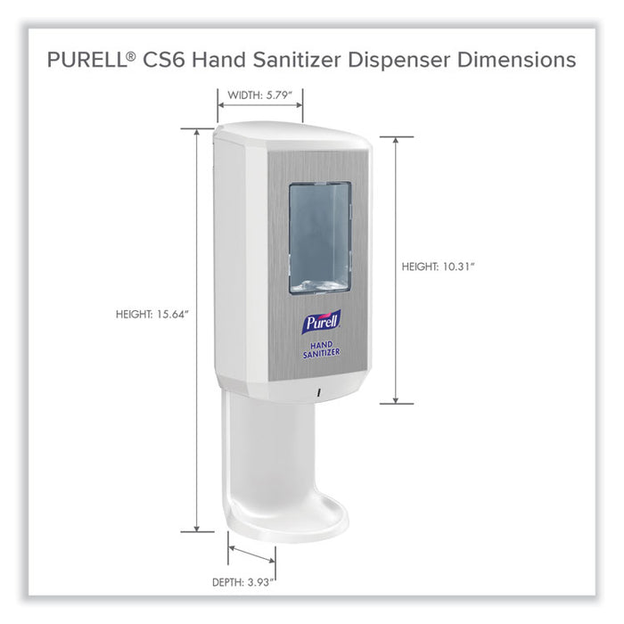 CS6 Hand Sanitizer Dispenser, 1,200 mL, 5.79 x 3.93 x 15.64, White