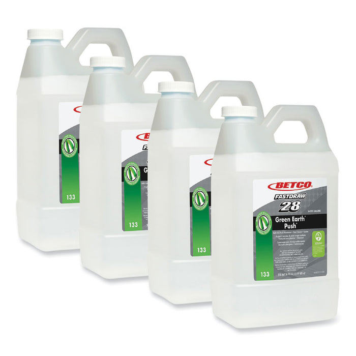 PUSH FastDraw All Purpose Cleaner and Odor Eliminator, New Green Scent, 2 L Bottle, 4/Carton