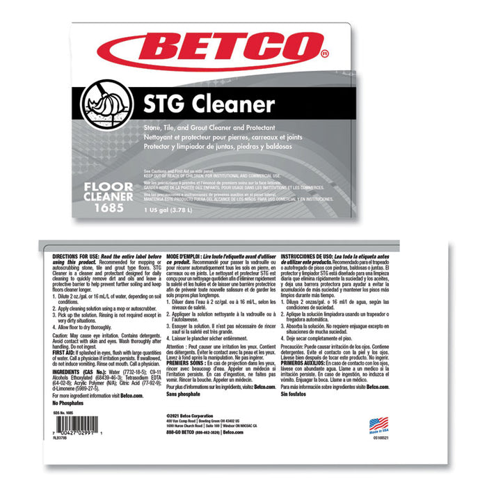 Stone, Tile, Grout Cleaner and Protectant, 1 gal Bottle, 4/Carton