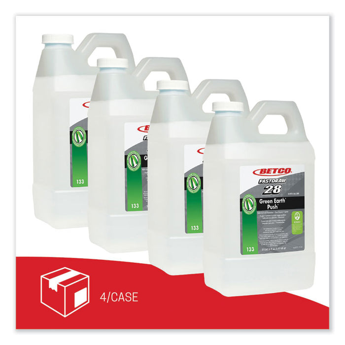 PUSH FastDraw All Purpose Cleaner and Odor Eliminator, New Green Scent, 2 L Bottle, 4/Carton