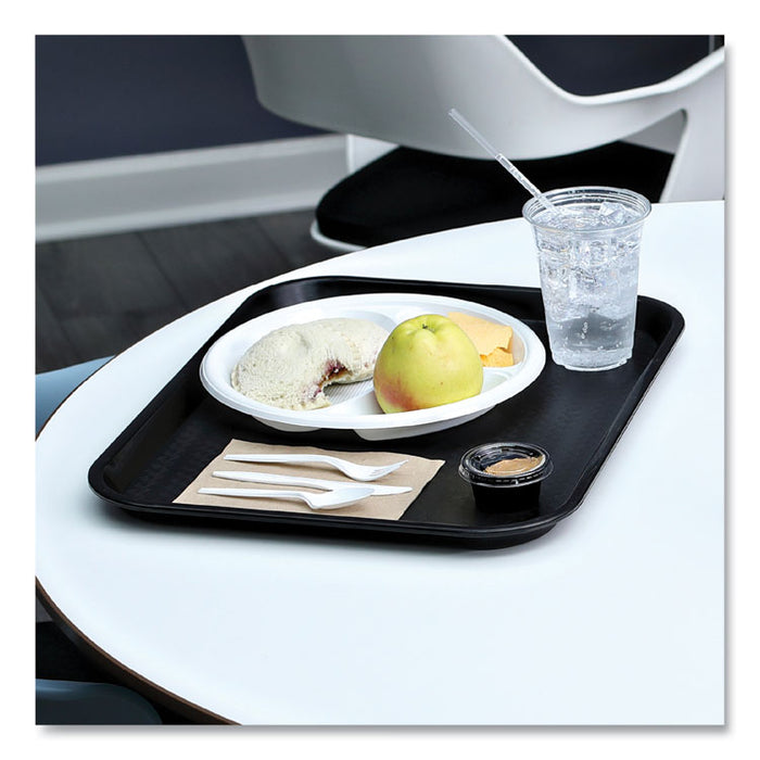 Four-Piece Cutlery Kit, Heavyweight, Fork/Knife/Napkin/Spoon, Plastic, White, 250/Carton