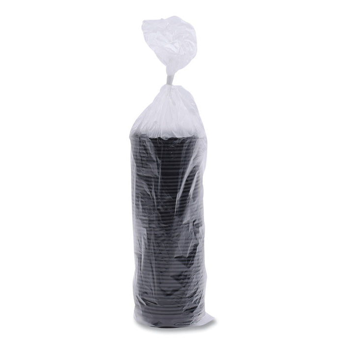 Hot Cup Lids, Fits 10 oz to 20 oz Hot Cup, Plastic, Black, 1,000/Carton