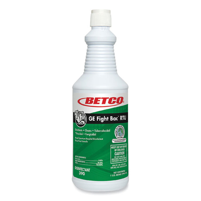 GE Fight Bac RTU Disinfectant, Fresh Scent, 32 oz Bottle, 12 Bottles/Carton
