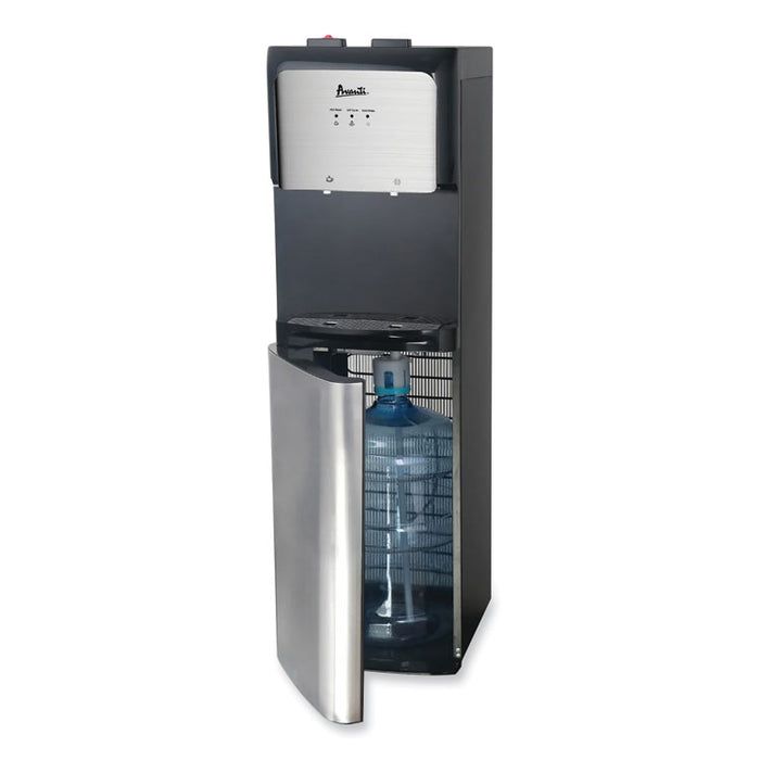Bottom Loading Water Dispenser with UV Light, 3 gal to 5 gal, 12.25 x 14 x 41.25, Black/Stainless Steel