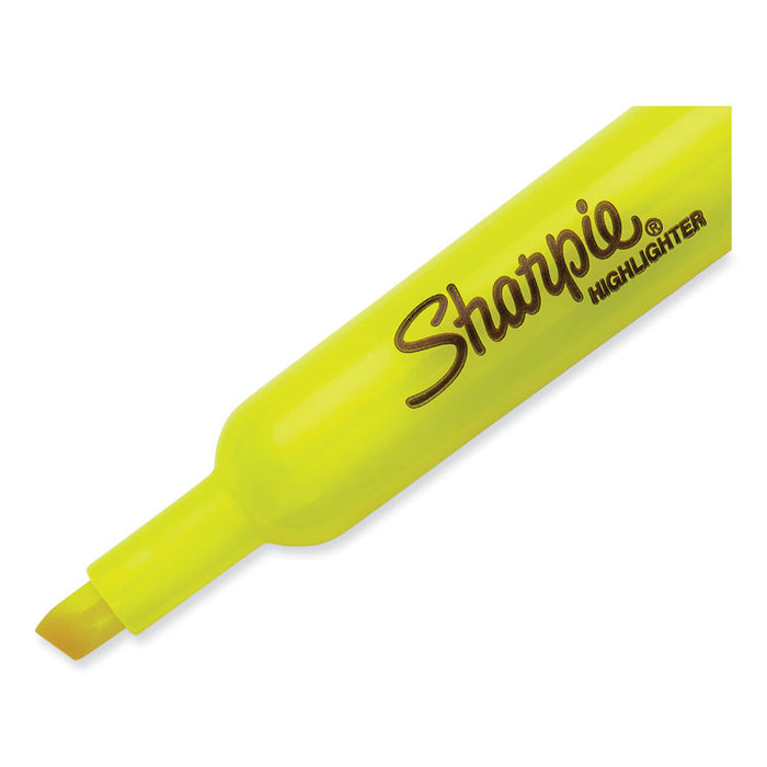 Tank Style Highlighter Value Pack, Fluorescent Yellow Ink, Chisel Tip, Yellow Barrel, 36/Box