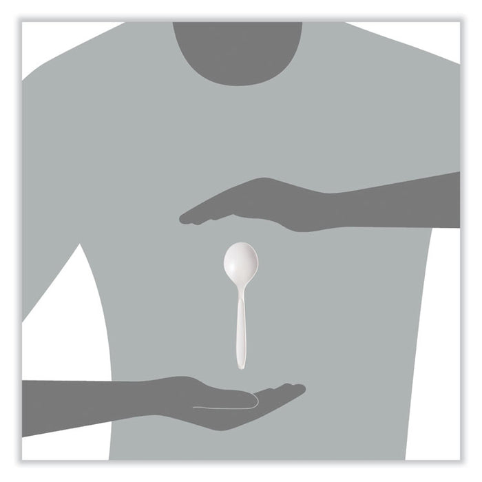 Reliance Mediumweight Cutlery, Soup Spoon, Plastic, White, 1,000/Carton
