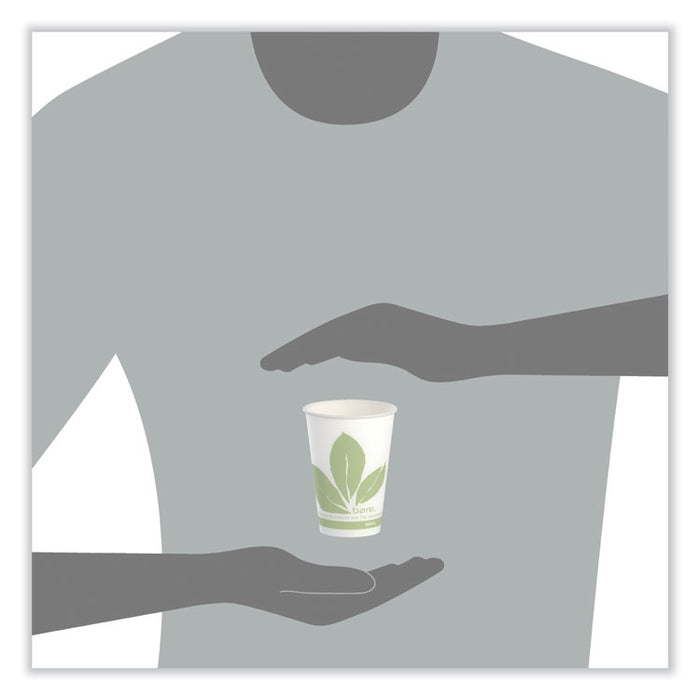Bare Eco-Forward Paper Cold Cups, ProPlanet Seal, 7 oz, Green/White, 100/Sleeve, 20 Sleeves/Carton