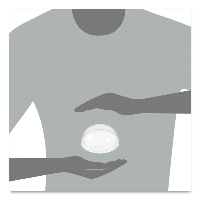 Plastic Dome Lid, Fits 5.5 oz to 26 oz Cold Cups, Clear, 1,000/Carton