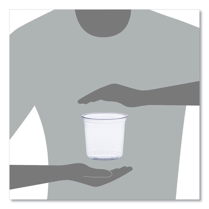 Bare Eco-Forward RPET Deli Containers, ProPlanet Seal, 24 oz, 4.61" Diameter x 4.25" h, Clear, Plastic, 500/Carton