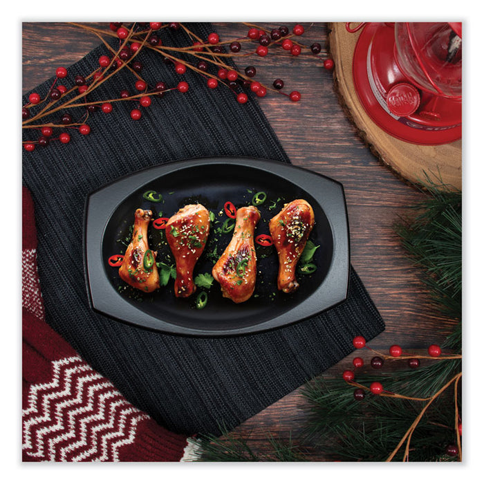 Quiet Classic Laminated Foam Dinnerware, Platter, 6.7 x 9.8, Black, 500/Carton