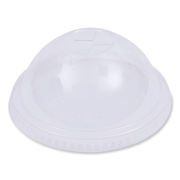 PET Cold Cup Dome Lids, Fits 14 oz to 24 oz Cold Cups, Plastic, Clear, 100/Sleeve, 10 Sleeves/Carton