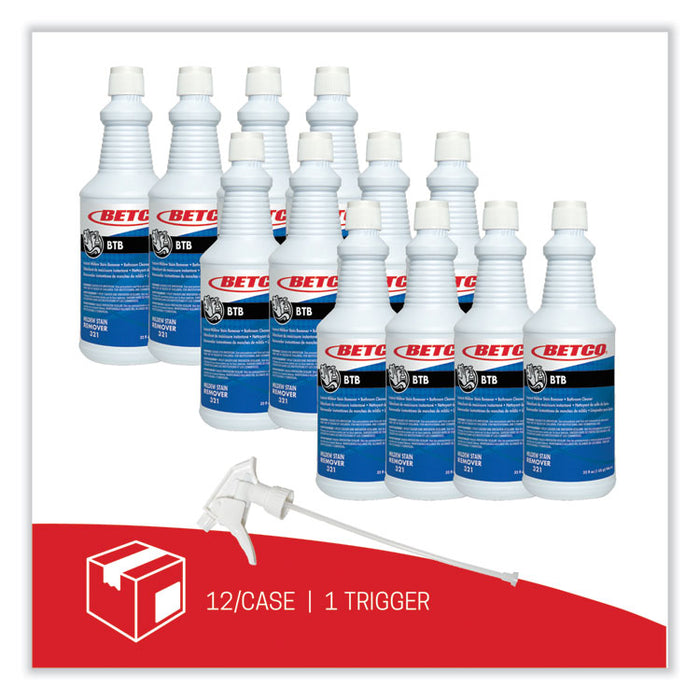 BTB Mildew Stain Remover, Apple Scent, 32 oz Spray Bottle, 12/Carton