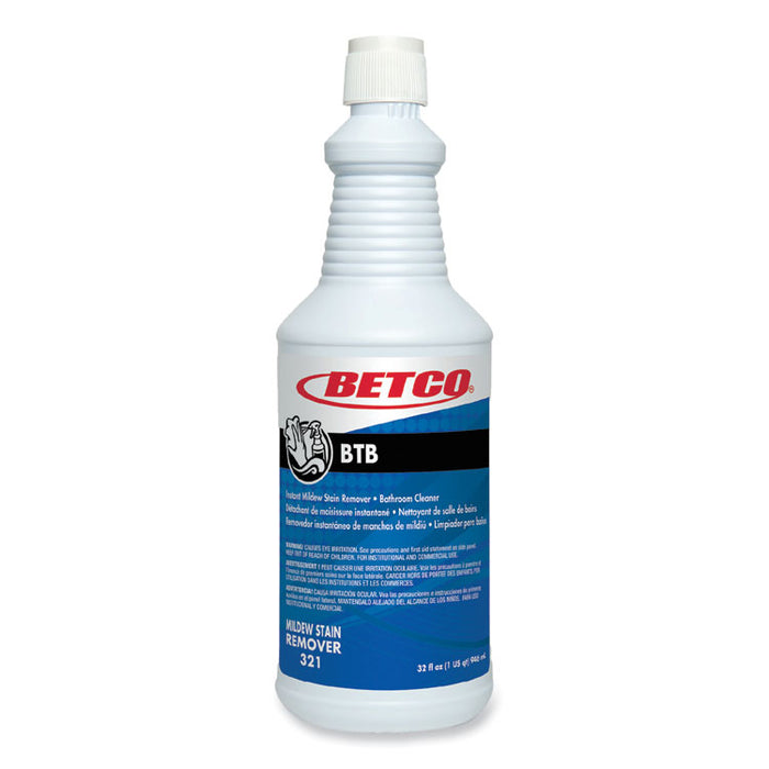 BTB Mildew Stain Remover, Apple Scent, 32 oz Spray Bottle, 12/Carton