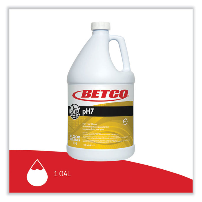 pH7 Floor Cleaner, Lemon Scent, 1 gal Bottle, 4/Carton