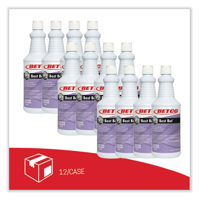 Best Bet Liquid Creme Cleanser, Mint, 32 oz Bottle, 12/Carton
