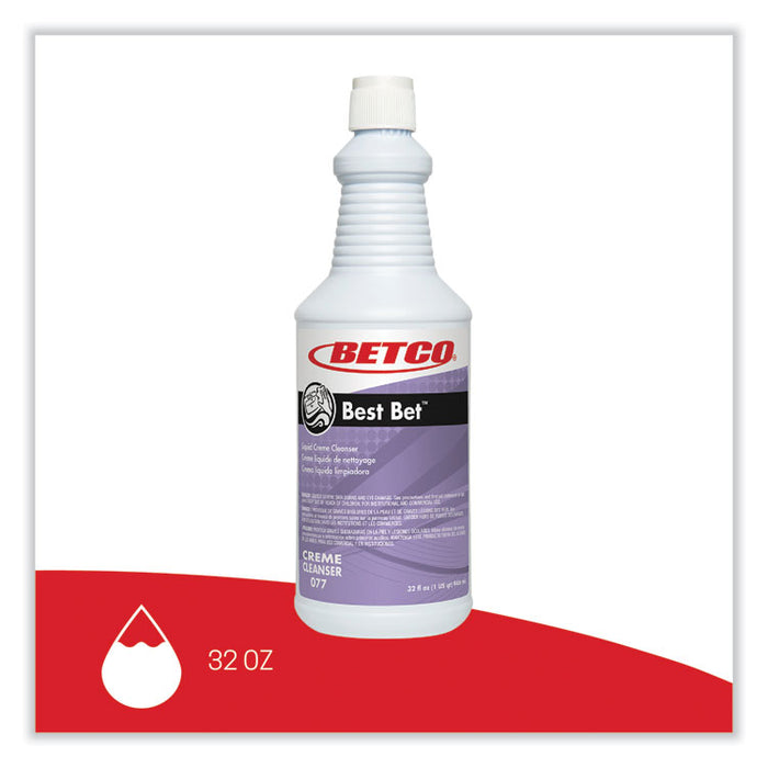 Best Bet Liquid Creme Cleanser, Mint, 32 oz Bottle, 12/Carton