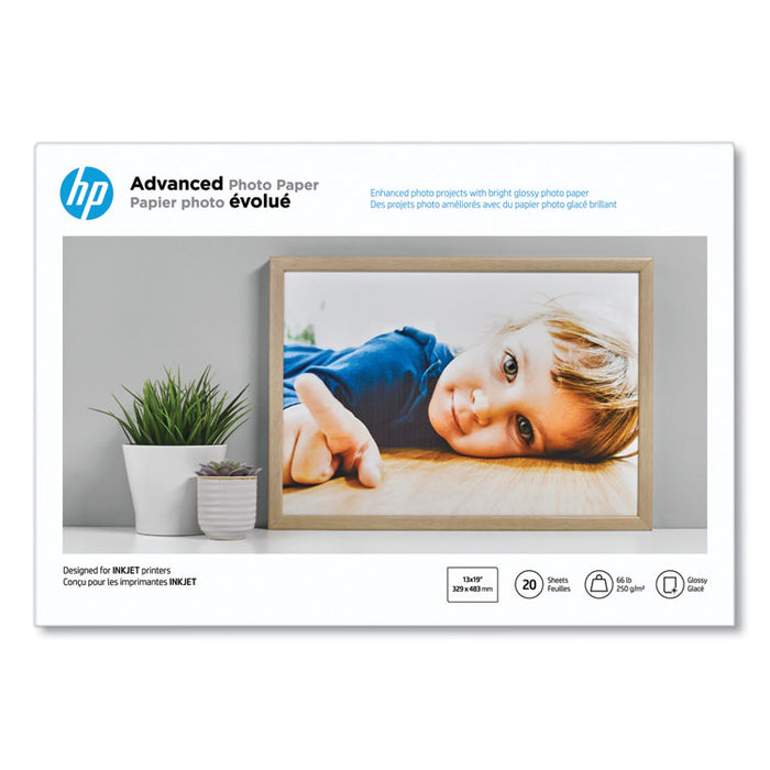 Advanced Photo Paper, 10.5 mil, 13 x 19, Glossy White, 20/Pack