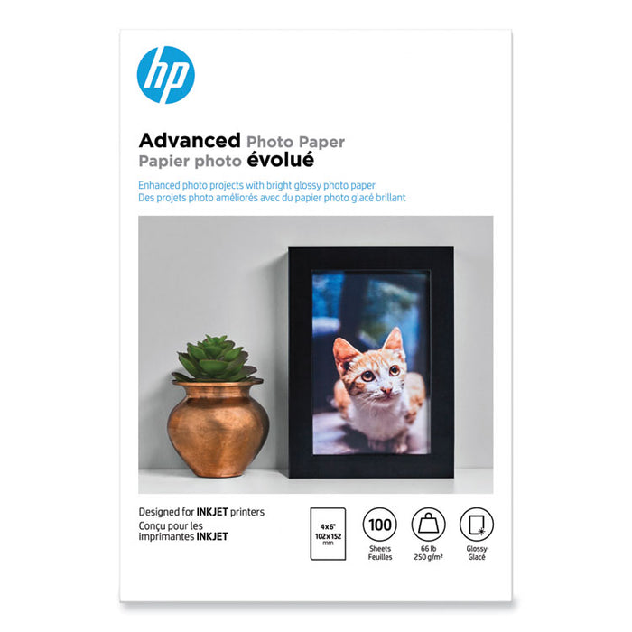 Advanced Photo Paper, 10.5 mil, 4 x 6, Glossy White, 100/Pack