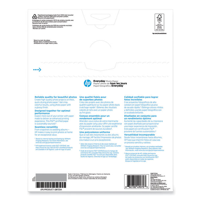 Everyday Photo Paper, 8 mil, 8.5 x 11, Glossy White, 50/Pack